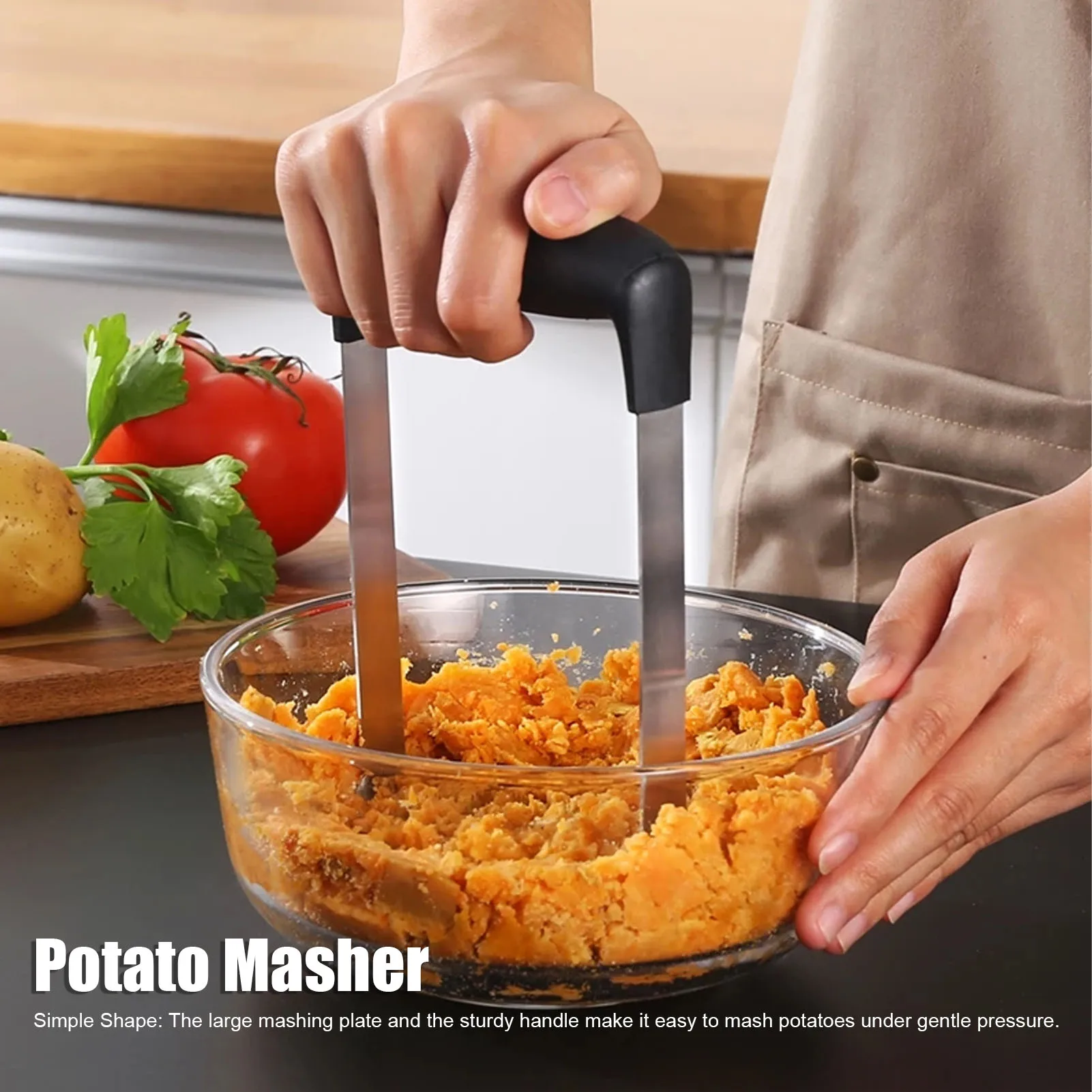 Potato Pressure Masher Manual Stainless Steel Potato Masher Kitchen Gadget with Anti Slip Handle Stainless Steel Potato Masher
Potato Pressure Masher Manual Stainless Steel Potato Masher Kitchen Gadget with Anti Slip Handle Stainless Steel Potato Masher