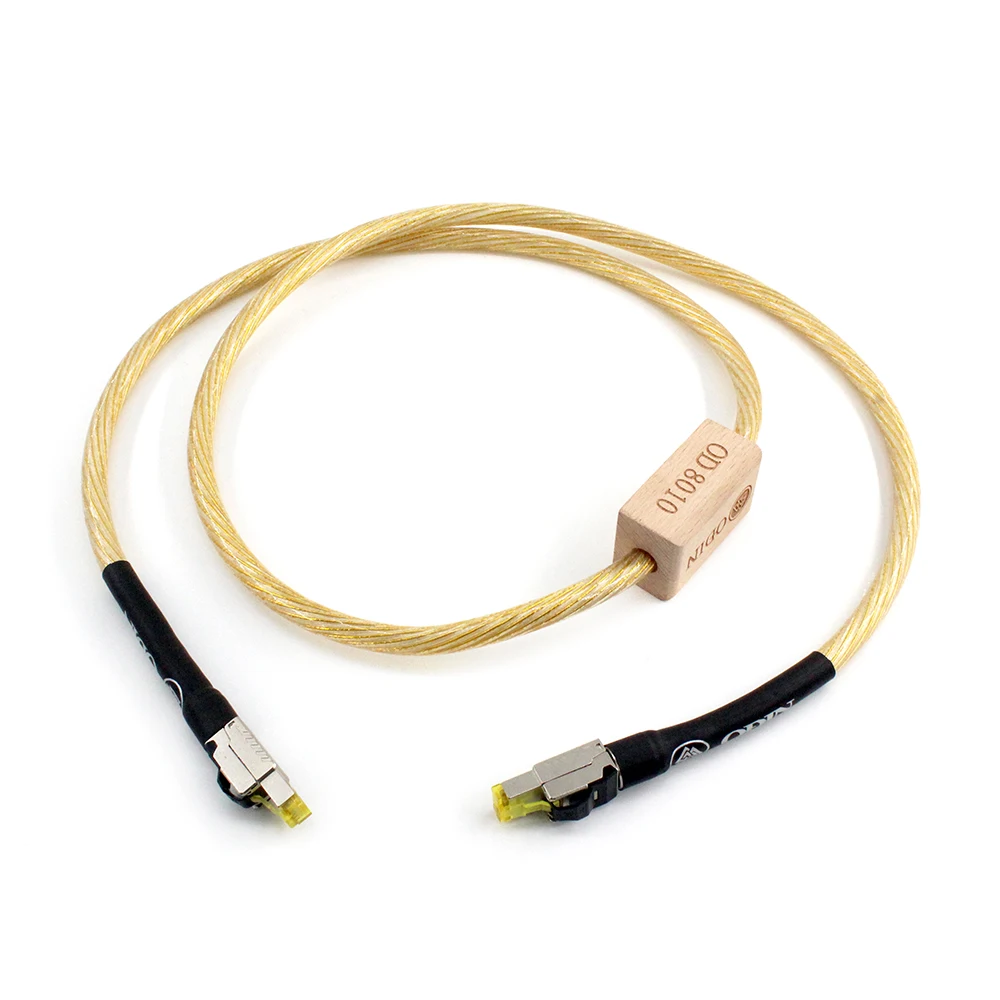 

One Piece Nordost ODIN Gold/White Silver Plated Conductor Ethernet Cable Cat8 Speed Lan Cable RJ45 Network Patch Cable