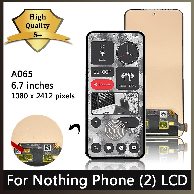 6.7"Original OLED For Nothing Phone 2 LCD Nothing Phone2 A065 With Sensor Screen Digitizer Assembly For Nothing Phone Two LCD
6.7"Original OLED For Nothing Phone 2 LCD Nothing Phone2 A065 With Sensor Screen Digitizer Assembly For Nothing Phone Two LCD