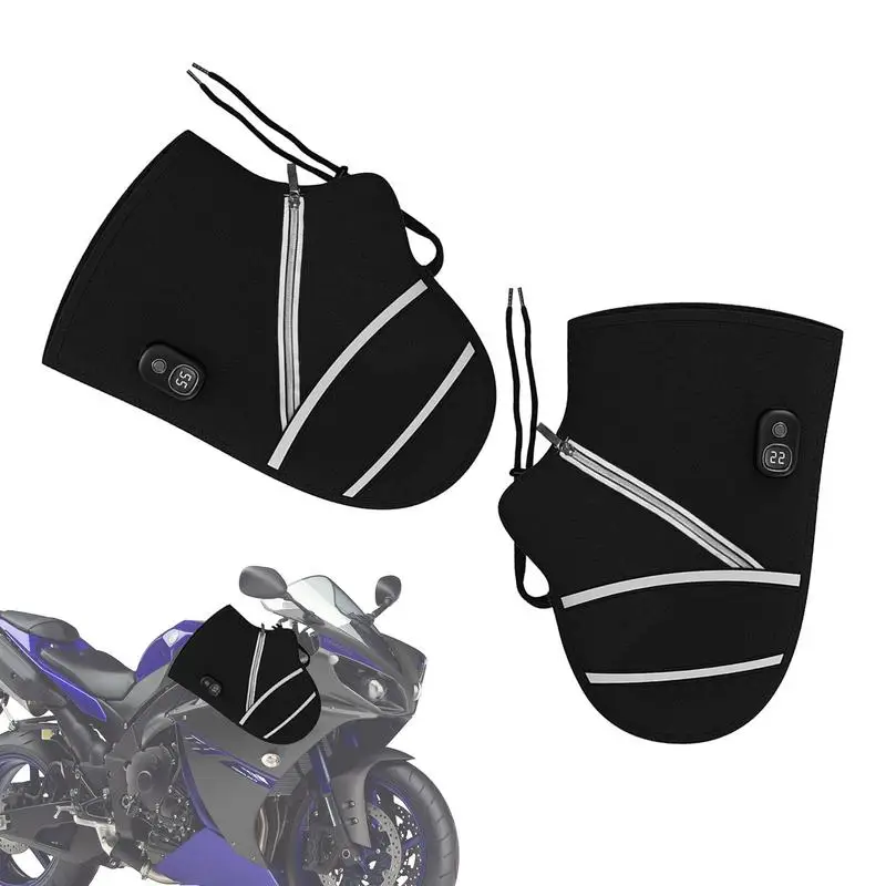 

Мотоциклетные перчатки на руль, 3 режима нагрева, для снегохода, со светоотражающими полосками, для холодной погоды, для езды на велосипеде