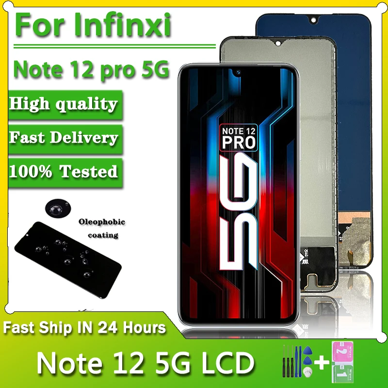 

100% протестированный дисплей для infinix Note 12 5G /Note 12 pro 5G, ЖК-дисплей, сенсорная панель, дигитайзер для дисплея infinix X671 X671B