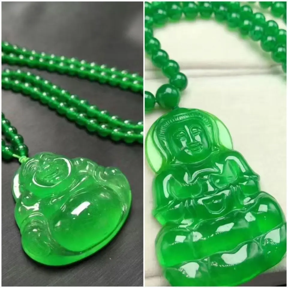 Natural Green Jade Buddha Guanyin Pendant Necklace Men Women Fine Jewelry Emerald Myanmar Jadeite Feng Shui Charms Sweater Chain
Natural Green Jade Buddha Guanyin Pendant Necklace Men Women Fine Jewelry Emerald Myanmar Jadeite Feng Shui Charms Sweater Chain