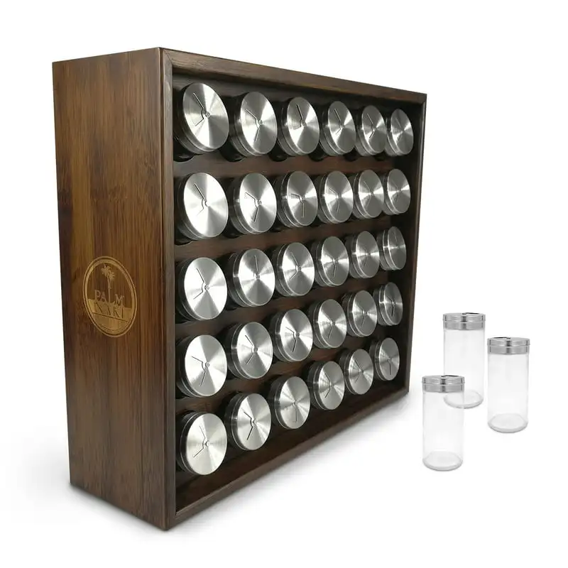 Spice Rack with 30 Glass Jars - Bamboo Wood Spice Rack Organizer, Spice Rack for Countertops, 16.25
Spice Rack with 30 Glass Jars - Bamboo Wood Spice Rack Organizer, Spice Rack for Countertops, 16.25