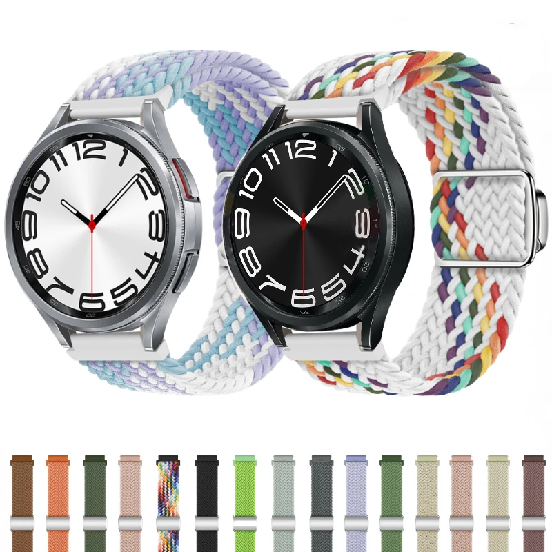 

Ремешок нейлоновый Плетеный для Samsung Galaxy watch 6 5 4 Amazfit GTR/GTS, Магнитный регулируемый браслет для Huawei Watch 4 GT2 3 pro, 22 мм 20 мм