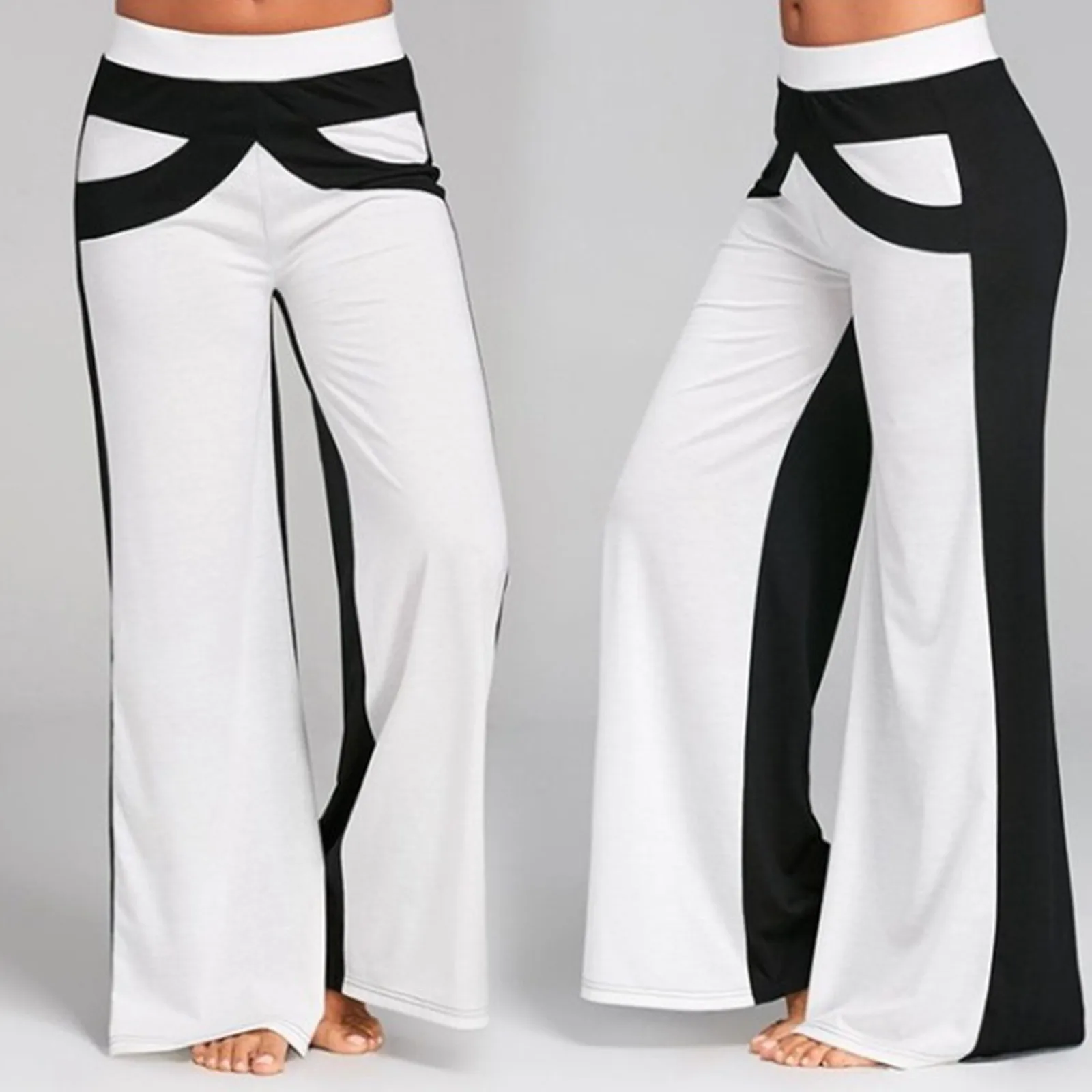 Contrast Color Stitching Fashionable Women's Casual Movement Wide Leisure Pants Drawstring Legging Elastic Yoga Pants
Contrast Color Stitching Fashionable Women's Casual Movement Wide Leisure Pants Drawstring Legging Elastic Yoga Pants