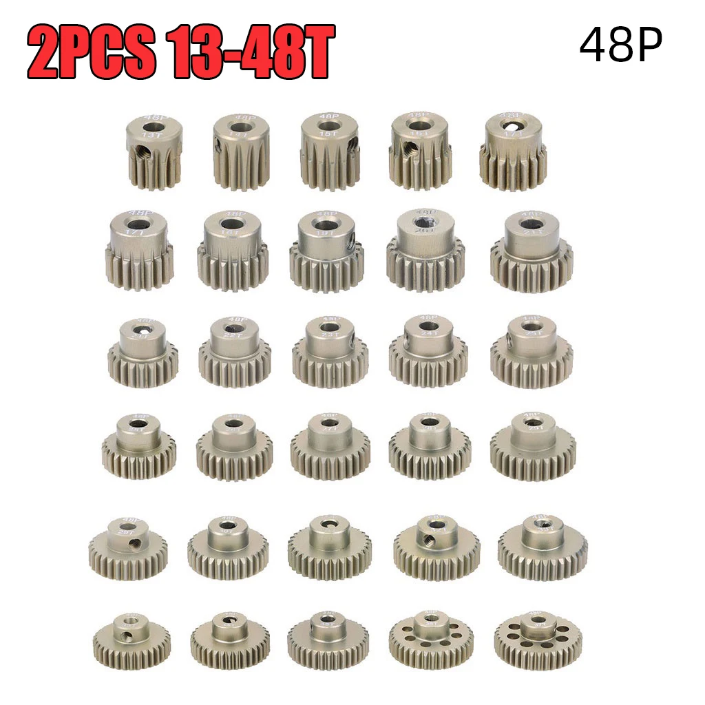 2PCS 48DP 3.175mm 13T-48T Pinion Motor Gear for 1/10 1/10 1/8 RC Car Motor 3650 3660 Traxxas RC Brushed Brushless Car Wltoys Trx
2PCS 48DP 3.175mm 13T-48T Pinion Motor Gear for 1/10 1/10 1/8 RC Car Motor 3650 3660 Traxxas RC Brushed Brushless Car Wltoys Trx