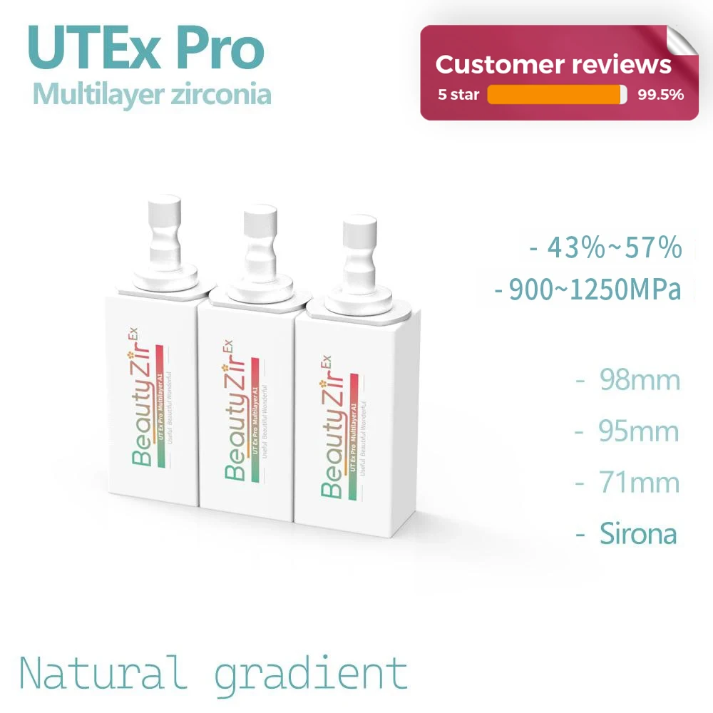618-циркониевые блоки UTEx Pro Sirona Cerec, эстетика, многослойный ультрапрозрачный высокопрочный
618-циркониевые блоки UTEx Pro Sirona Cerec, эстетика, многослойный ультрапрозрачный высокопрочный