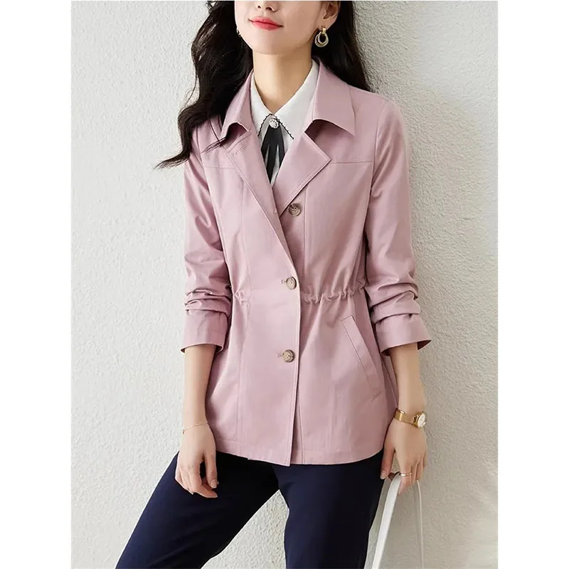 

Женская ветровка, новинка весны 2024, Корейская дикая свободная модная розовая куртка, Женская Студенческая ветровка, пальто с подкладкой