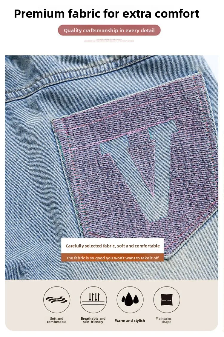 بنطلون جينز واسع الساق للفتيات بخصر مرتفع وطويل، ملابس أطفال عصرية متعددة الاستخدامات لفصل الخريف من ماركة يو بيجيا مع حزام مطرز بنطلون جينز واسع الساق للفتيات بخصر مرتفع وطويل، ملابس أطفال عصرية متعددة الاستخدامات لفصل الخريف من ماركة يو بيجيا مع حزام مطرز