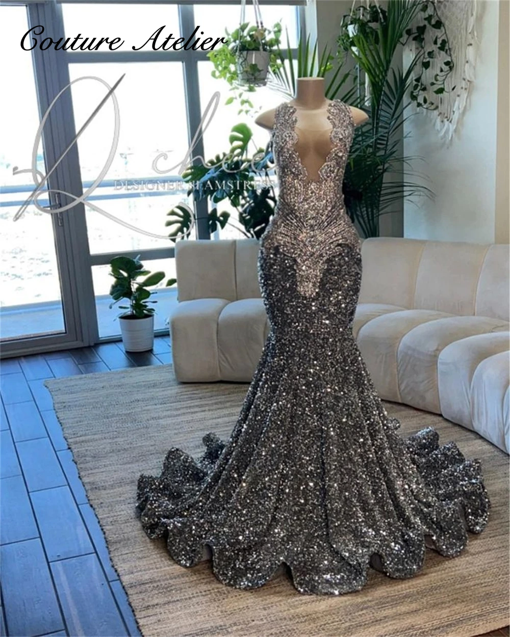 Elegant Grey Sequin Luxury African Shinny Prom Dress For Black Girl Diamond Crystal Gillter Skirt Evening Formal Gown robe
Elegant Grey Sequin Luxury African Shinny Prom Dress For Black Girl Diamond Crystal Gillter Skirt Evening Formal Gown robe