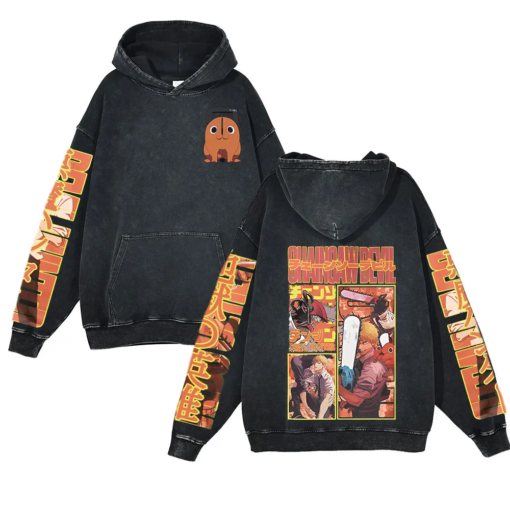 Anime Chainsaw Man Washed Black Hoodie Vintage Pochita Print Graphic Hooded Sweatshirts Men Cotton Hip Hop Loose Tops
Anime Chainsaw Man Washed Black Hoodie Vintage Pochita Print Graphic Hooded Sweatshirts Men Cotton Hip Hop Loose Tops