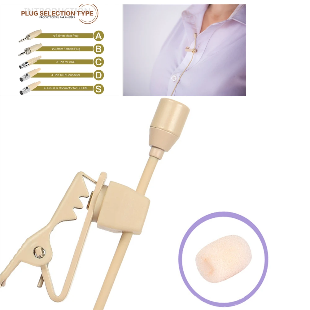 3.5mm Lavalier Microphone Beige 3 Pin 4 Pin XLR Clips Lapel Mic For Wireless For Stage House Of Worship Lecturers Micropho
3.5mm Lavalier Microphone Beige 3 Pin 4 Pin XLR Clips Lapel Mic For Wireless For Stage House Of Worship Lecturers Micropho