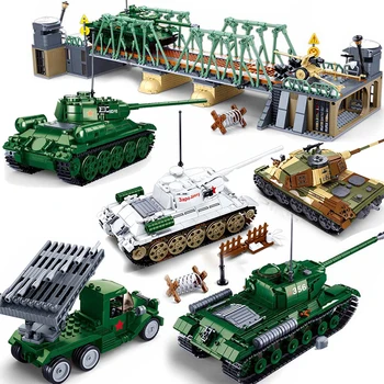 군사 ww2 대포 공격 장갑차 전투 탱크 자동차 트럭 육군 무기 빌딩 블록 세트 모델, 킹 키즈 장난감 선물