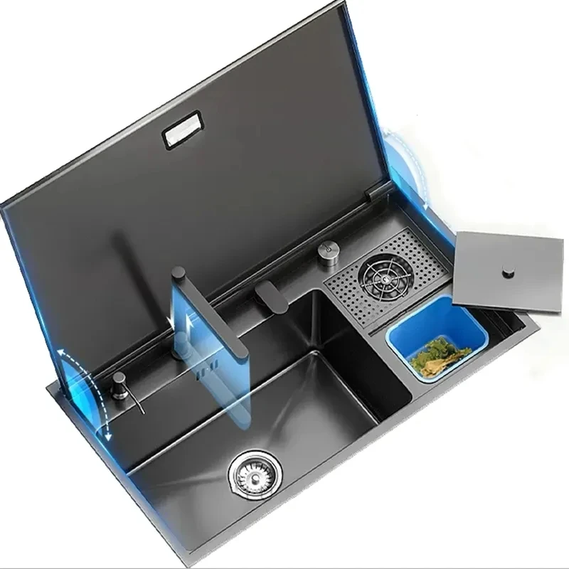 Hidden Kitchen Sink Multifunctional 304 Stainless Steel Large Single Slot With High-pressure Cup Washer And Hidden Cover Plate
Hidden Kitchen Sink Multifunctional 304 Stainless Steel Large Single Slot With High-pressure Cup Washer And Hidden Cover Plate