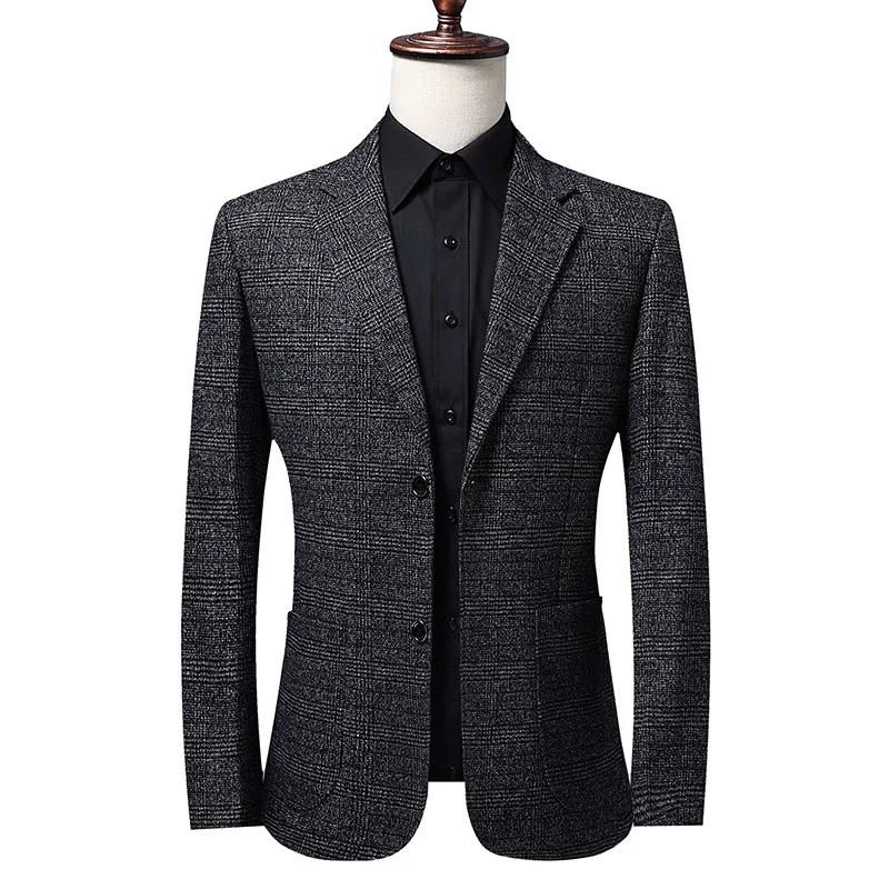 

High Quality Blazer Men's British Style Elegant Fashion Simple Business Elite Party Casual Dress Gentleman Slim Fit Jacket
