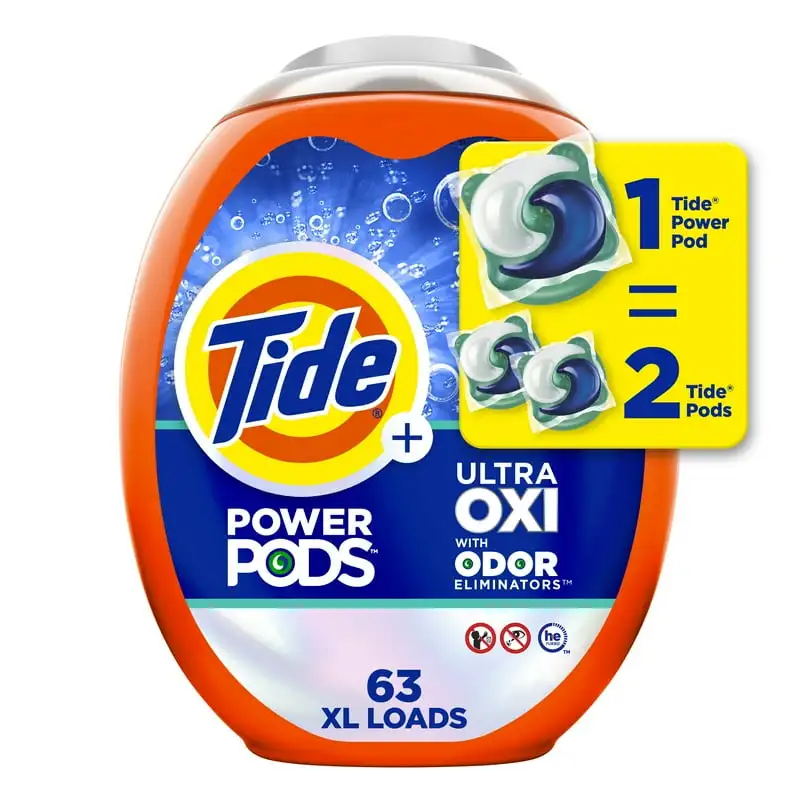 

Pods Laundry Detergent Soap Packs with Ultra Oxi, 63 Ct Detergent