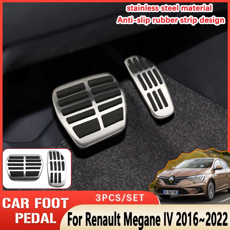 Автомобильные тормозные педали для Renault Megane IV 2016 ~ 2022, автомобильные из нержавеющей стали, резиновые, Нескользящие, без сверления, педали, аксессуары AT MT
Автомобильные тормозные педали для Renault Megane IV 2016 ~ 2022, автомобильные из нержавеющей стали, резиновые, Нескользящие, без сверления, педали, аксессуары AT MT