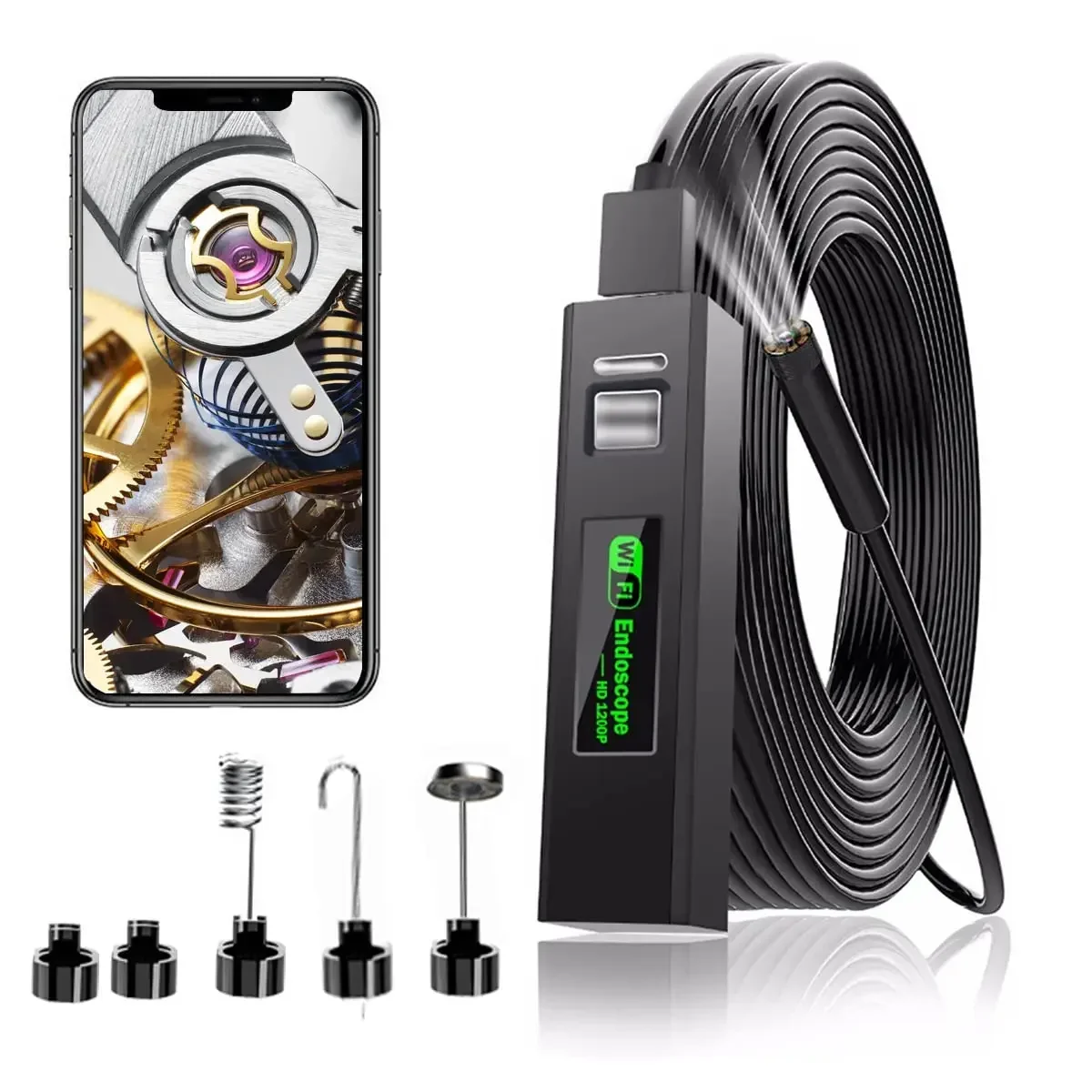 

Wireless Endoscope WiFi Borescope Inspection Camera 1200P HD IP68 Waterproof Snake Camera with 8 LED For Android IOS Tablet PC