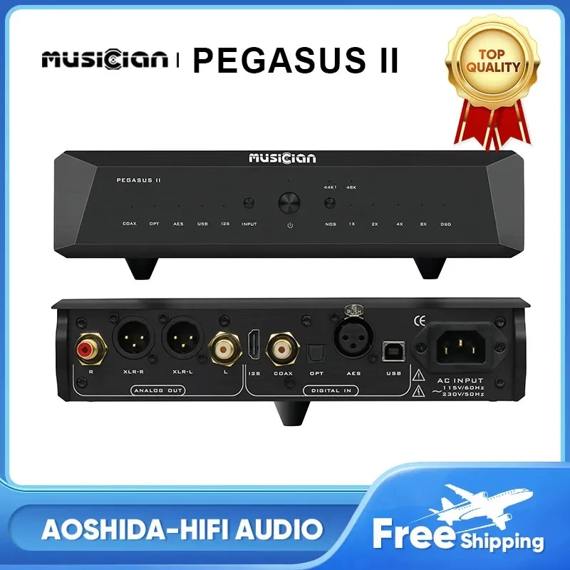 

MUSICIAN PEGASUS II R2R DAC 24Bit True Balanced R2R 6BIT DSD Resistance DAC ALTERA DSD1024 PCM 1536kHz USB I2S Audio Decoder