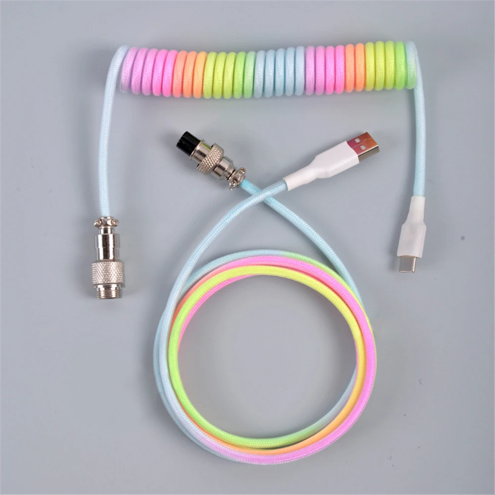 Coiling Mechanical Keyboard Aviation Connector Type-C USB Keyboard Type C USB Cable Mechanical Keyboard Coiled Aviator Wire 1.5m 
Coiling Mechanical Keyboard Aviation Connector Type-C USB Keyboard Type C USB Cable Mechanical Keyboard Coiled Aviator Wire 1.5m