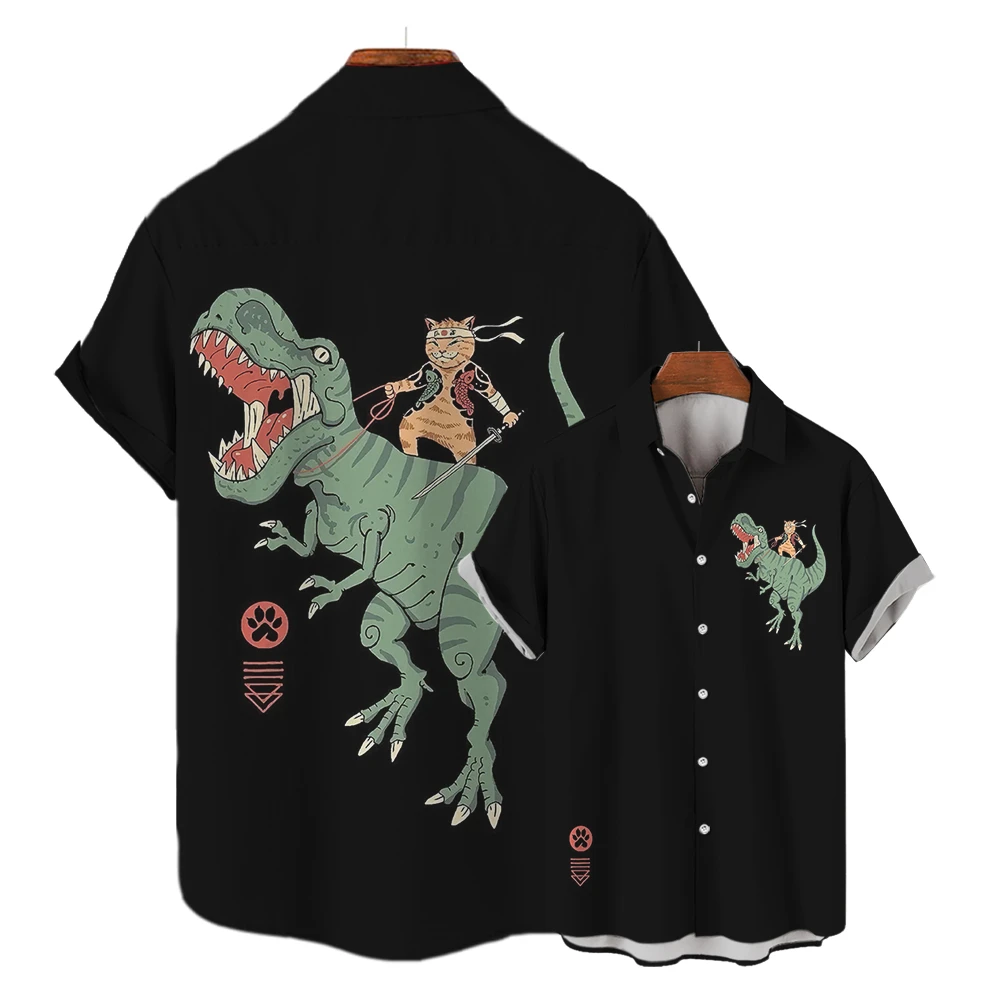 موضة ملابس للرجال كول الساموراي القط بلايز صيف جديد ملابس للرجال عادية قصيرة الأكمام أنيمي بلوزة فضفاضة قمصان هاواي موضة ملابس للرجال كول الساموراي القط بلايز صيف جديد ملابس للرجال عادية قصيرة الأكمام أنيمي بلوزة فضفاضة قمصان هاواي