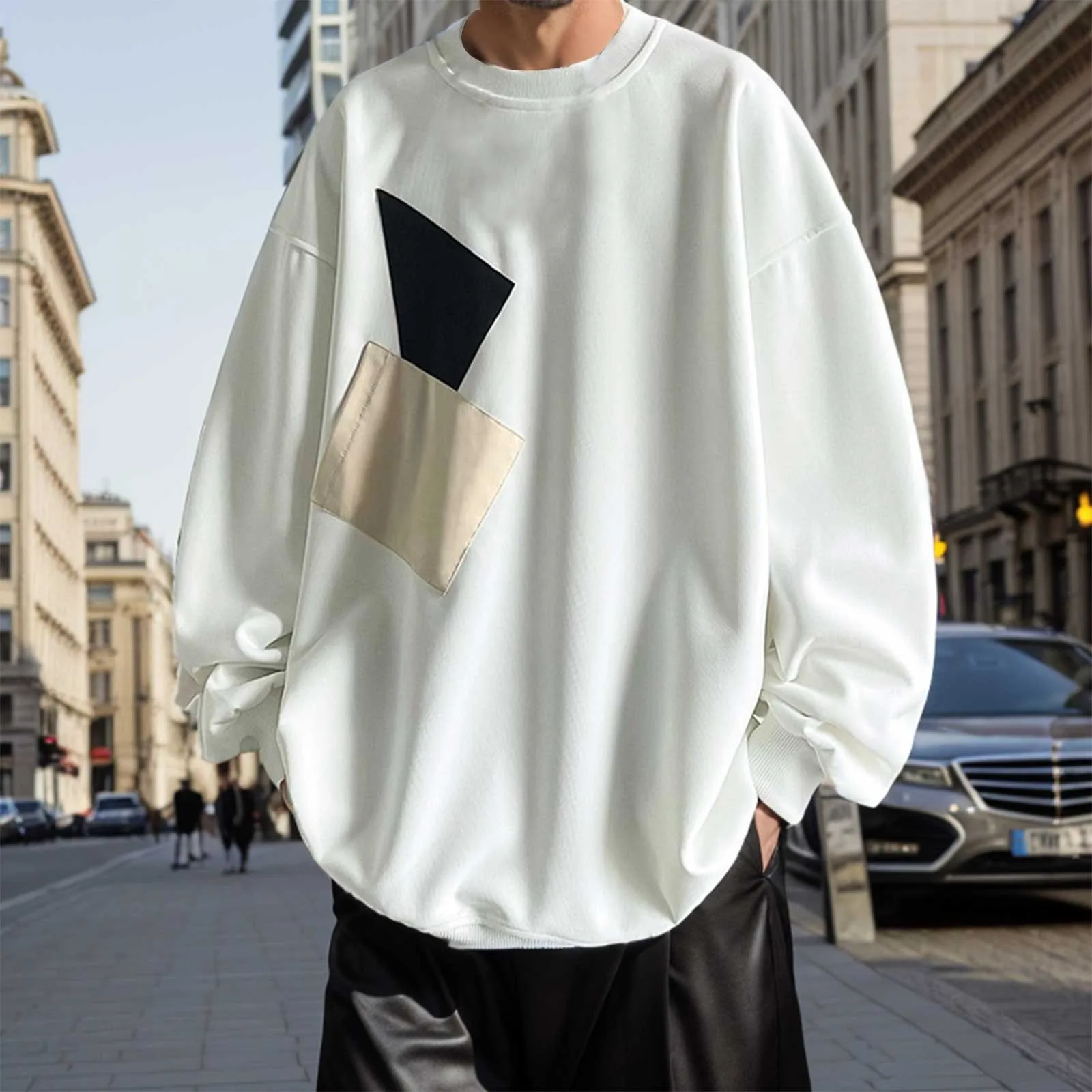 Mens Autumn And Winter Round Neck Hoodless Sweatshirt Simple Casual Round Neck Color Blocking Long Sleeve Hoodless Sweatshirt 
Mens Autumn And Winter Round Neck Hoodless Sweatshirt Simple Casual Round Neck Color Blocking Long Sleeve Hoodless Sweatshirt