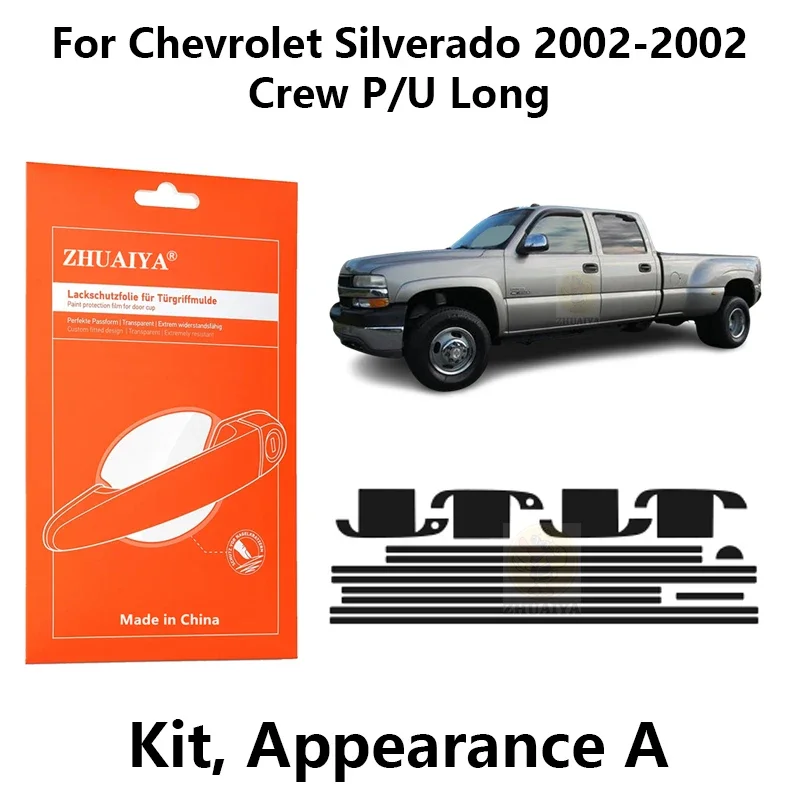Защитная пленка ZHUAIYA для красок дверной ручки, ТПУ PPF для Chevrolet Silverado 2002-2002Crew P/U Long
Защитная пленка ZHUAIYA для красок дверной ручки, ТПУ PPF для Chevrolet Silverado 2002-2002Crew P/U Long