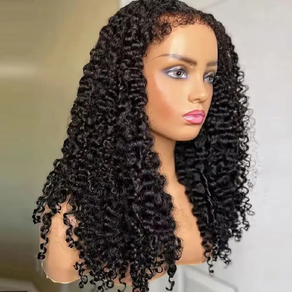 

5x5 Edges Curly Baby Hair Lace Front Wig Water Wave Swiss Lace Closure Human Hair Wig 5*5 Transparent HD 4C Natural Hairline Wig