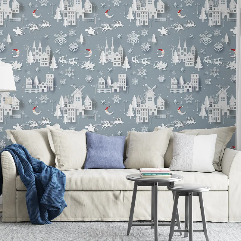 Peel and Stick Christmas Wallpaper Blue Santa's Tree Self Adhesive Wallpaper for Xmas Decoration Home Decor Cabinet Sticker
Peel and Stick Christmas Wallpaper Blue Santa's Tree Self Adhesive Wallpaper for Xmas Decoration Home Decor Cabinet Sticker