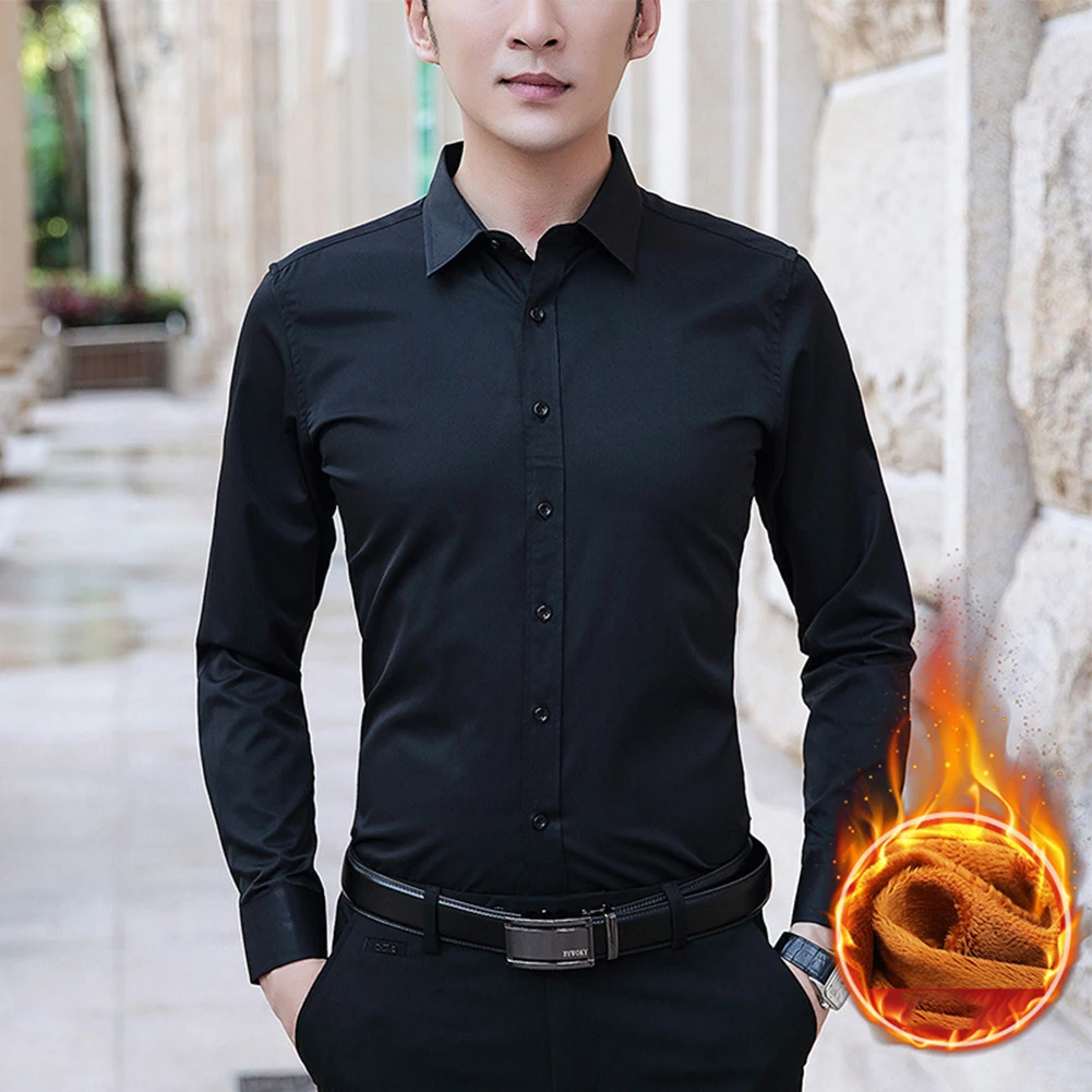 Men‘s Autumn Winter Warm Thickened Wedding Formal Long Sleeve Plush Lining Shirt Business Relaxed Dress Simple Male Shirt
Men‘s Autumn Winter Warm Thickened Wedding Formal Long Sleeve Plush Lining Shirt Business Relaxed Dress Simple Male Shirt