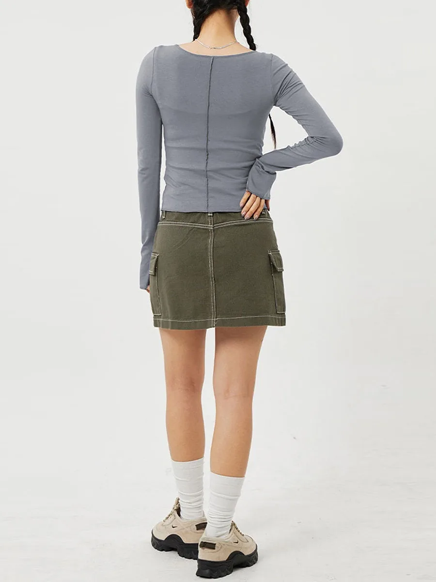 Women s Y2K Crop TOp Cut-out Top Summer Slim Cropped Tops Solid Color Long Sleeve Round-Neck Cutout Show Navel T-Shirt Fashion
Women s Y2K Crop TOp Cut-out Top Summer Slim Cropped Tops Solid Color Long Sleeve Round-Neck Cutout Show Navel T-Shirt Fashion