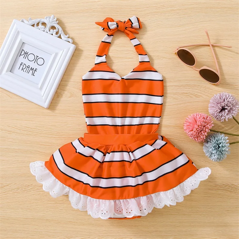 Listenwind 0-3Y Toddler Girls Summer Casual Tutu Romper Sleeveless Hanging Neck Orange Lace Trim Striped Playsuit
Listenwind 0-3Y Toddler Girls Summer Casual Tutu Romper Sleeveless Hanging Neck Orange Lace Trim Striped Playsuit
