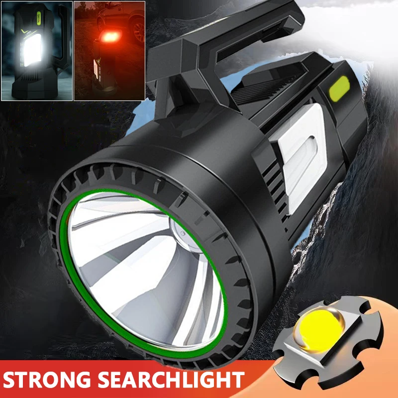 Outdoor Flashlight Multi Functional Powerful Handheld Searchlight Floodlight Rechargeable Emergency Lighting Led Torchlight
Outdoor Flashlight Multi Functional Powerful Handheld Searchlight Floodlight Rechargeable Emergency Lighting Led Torchlight