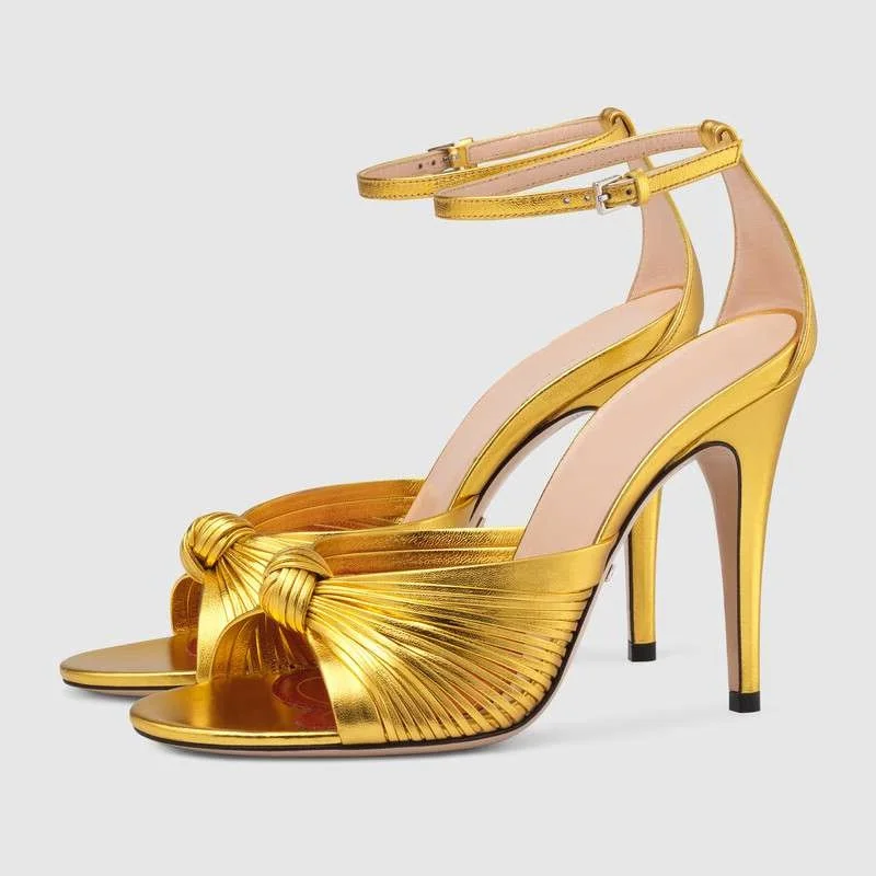 Sexy Metallic Leather Knotted High Heel Sandals Open Toe Buckle Starp Women Sandals Shoes Gold Red Black Silver
Sexy Metallic Leather Knotted High Heel Sandals Open Toe Buckle Starp Women Sandals Shoes Gold Red Black Silver
