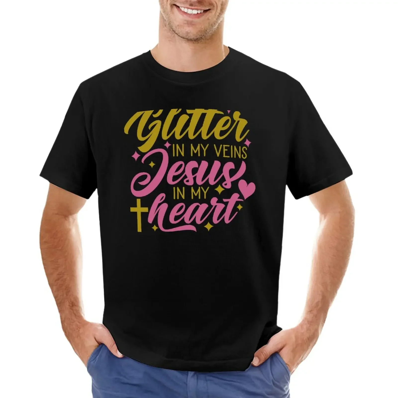Glitter in my veins Jesus in my heart T-Shirt kawaii clothes funnys sweat men clothings
Glitter in my veins Jesus in my heart T-Shirt kawaii clothes funnys sweat men clothings