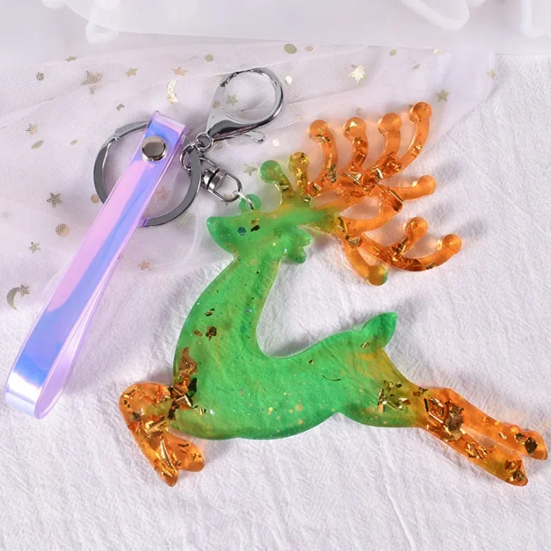 Christmas Elk Epoxy Resin Mold for Keychain Pendant Charms Silicone Mold DIY Resin Jewelry Making Tool Xmas Crafts Casting Mould Christmas Elk Epoxy Resin Mold for Keychain Pendant Charms Silicone Mold DIY Resin Jewelry Making Tool Xmas Crafts Casting Mould