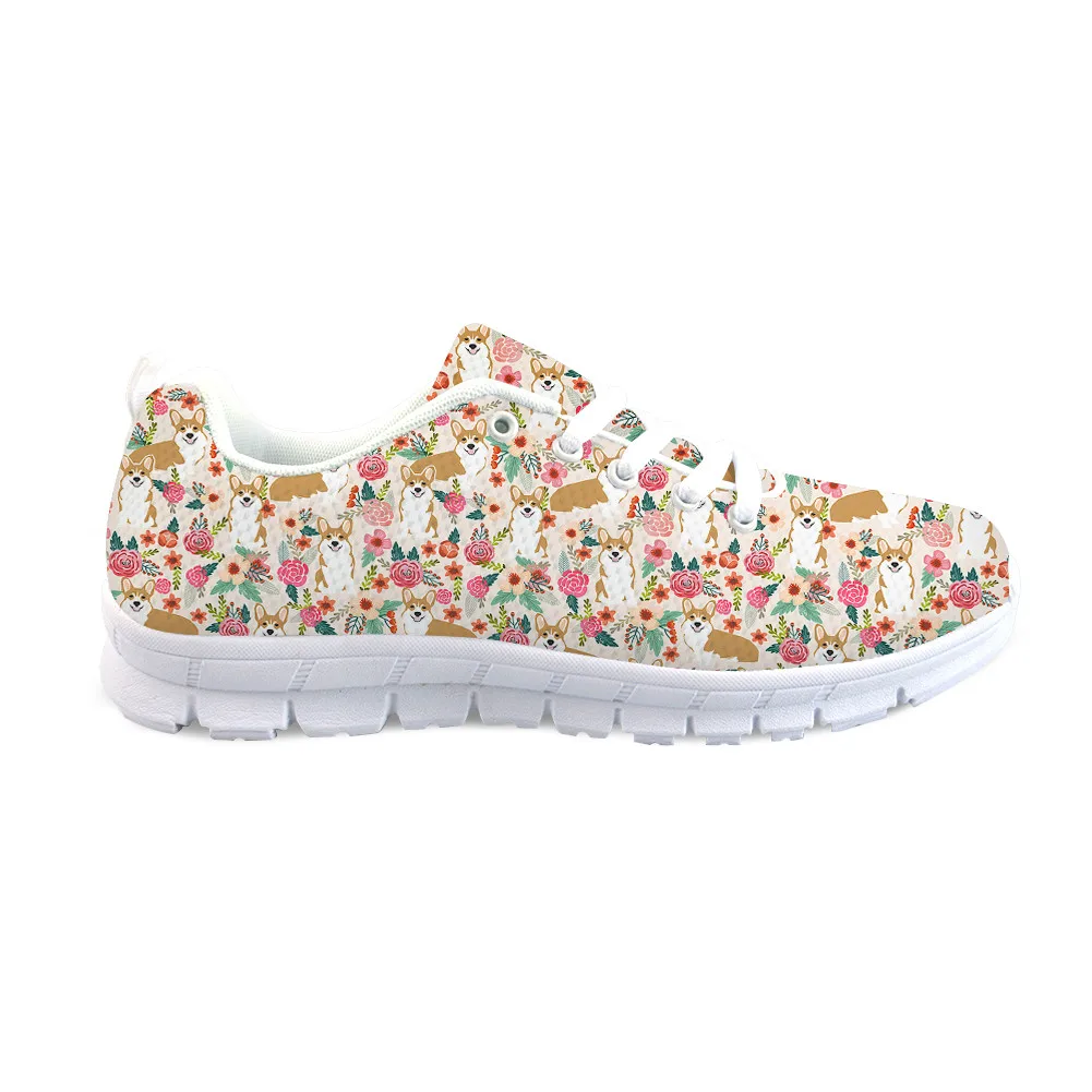 Kawaii Corgi and Flowers Print Sneakers Ladies Travel Lace-Up Shoes Cartoon Dogs Pattern Mesh Footwear Girls Spring Flats
Kawaii Corgi and Flowers Print Sneakers Ladies Travel Lace-Up Shoes Cartoon Dogs Pattern Mesh Footwear Girls Spring Flats