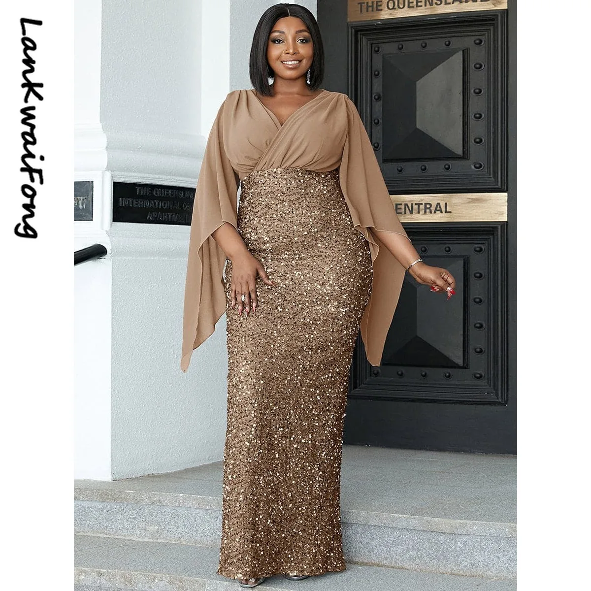 LKF Fashion Sequin Party Dress Women's Sexy V-neck Flare Long Sleeve High Waist Split Wrap Hip Long Elegant Dress
LKF Fashion Sequin Party Dress Women's Sexy V-neck Flare Long Sleeve High Waist Split Wrap Hip Long Elegant Dress