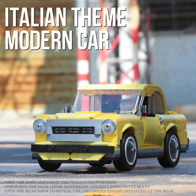 NEW IN STOCK Vintage Coupe Car Fiat 500 2 IN 1 Compatible MOC 37127 10271 Internal Modification Building Blocks Bricks Toys
NEW IN STOCK Vintage Coupe Car Fiat 500 2 IN 1 Compatible MOC 37127 10271 Internal Modification Building Blocks Bricks Toys
