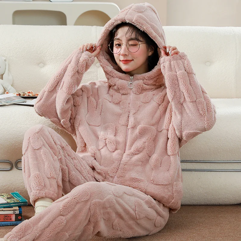 QSROCIO Winter Women's Coral Velvet Pajamas Set Sweet Soft Pink Rabbit Patter Long Sleeve Homewear Fashion Casual Sleepwear Warm
QSROCIO Winter Women's Coral Velvet Pajamas Set Sweet Soft Pink Rabbit Patter Long Sleeve Homewear Fashion Casual Sleepwear Warm