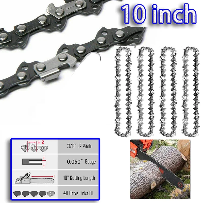 

10Inch Pole Saw Chainsaw Chain 3/8" LP .050" 40 DL Semi Chisel Electric Chainsaw Spare Parts Garden Wood Branch Cutting Tool