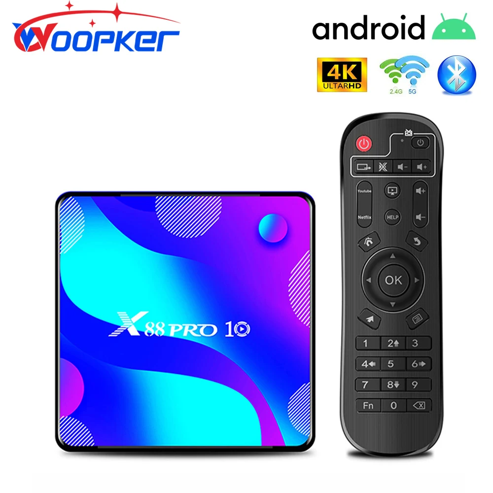 Woopker TV Box Smart TV Box Android 11 RK3318 4K Bluetooth Player 2.4G&5.8GHz WiFi Network Home Smart TV Set Top Box 
Woopker TV Box Smart TV Box Android 11 RK3318 4K Bluetooth Player 2.4G&5.8GHz WiFi Network Home Smart TV Set Top Box