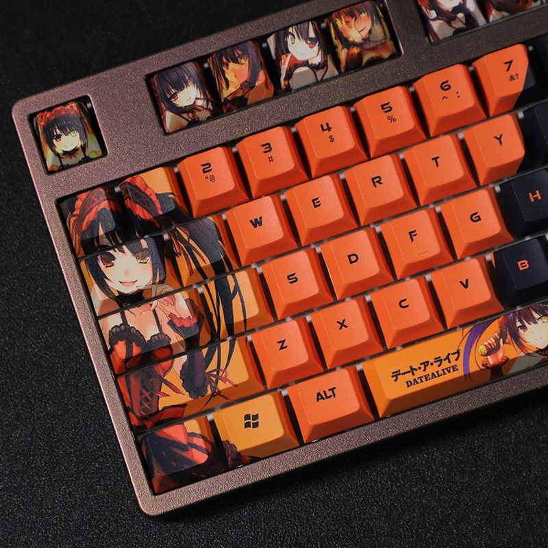 

Customized 108 Keys Anime Keycap Two Dimensions For Tokisaki Kurumi PBT DYE Sublimation Mechanical Keyboard Keycaps