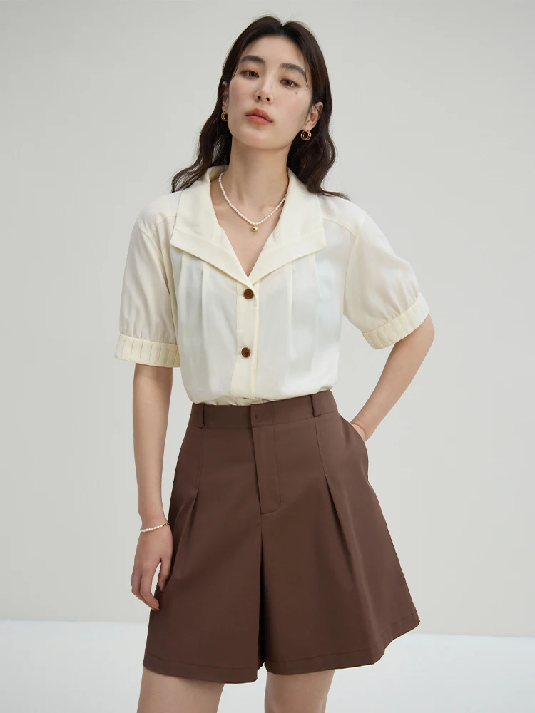 

DUSHU French Loose Lazy Style Versatile Commuter Shirt For Woman 2024 Summer New Design Classic Top 24DS82337