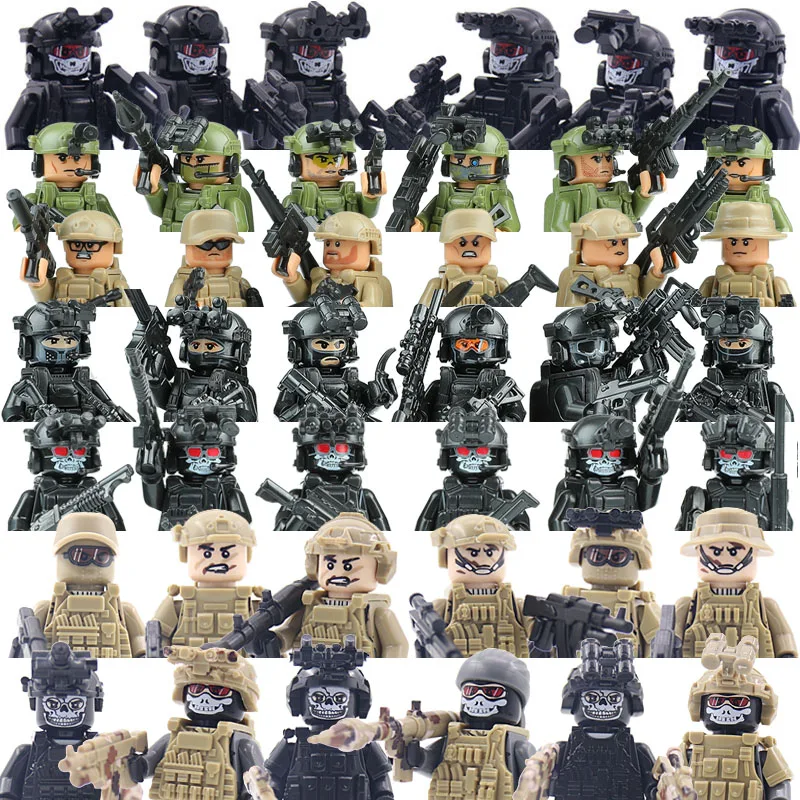 

Конструктор «Спецназ» в современном городском стиле, спецназ, привидения, спецназ, армия, военное оружие, игрушка для детей, подарок, фигурки солдат, полиция