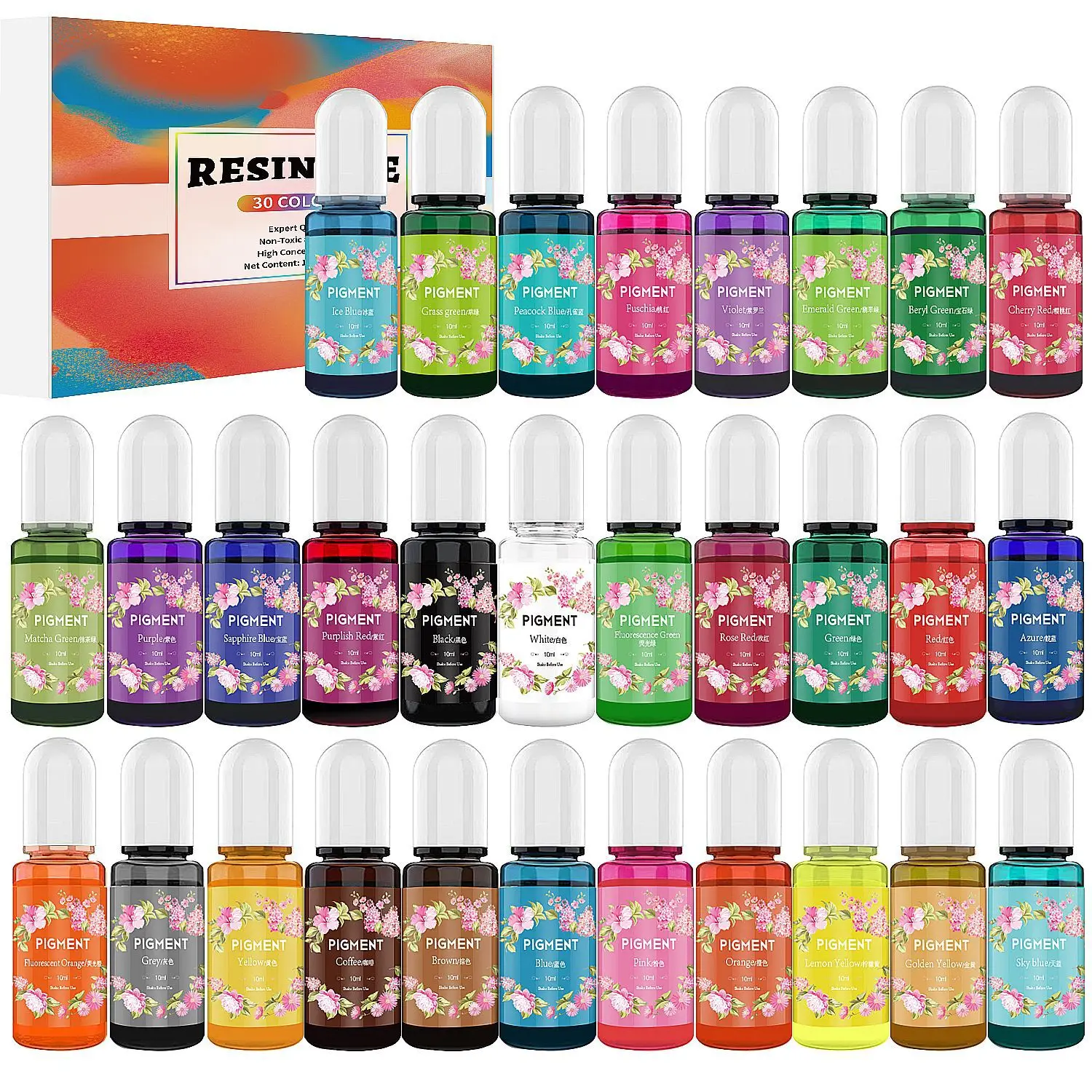 30 Colors Second-generation Concentrated Color Essence Crystal Drop Glue Oily Color Essence Diy Epoxy Resin Color Mixing 10ml
30 Colors Second-generation Concentrated Color Essence Crystal Drop Glue Oily Color Essence Diy Epoxy Resin Color Mixing 10ml
