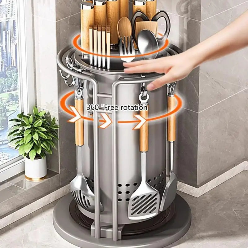 360 Rotating Kitchenware Storage Box Multi-functional Rotating Knife Holder Chopstick Barrel Knife Storage Rack Humanized Design
360 Rotating Kitchenware Storage Box Multi-functional Rotating Knife Holder Chopstick Barrel Knife Storage Rack Humanized Design