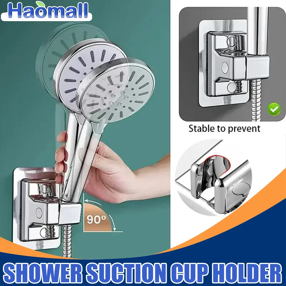 

Shower Suction Cup Holder 360° Adjustable Showerhead Holder Plating Shower Rail Head Holder Bathroom Wall Mount Bracket