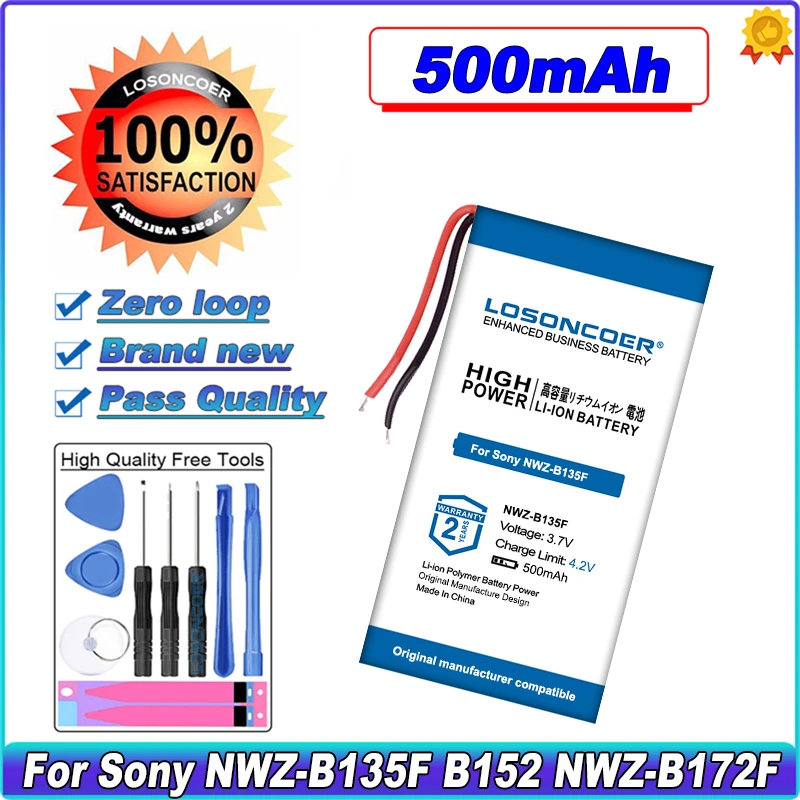 LOSONCOER 500mAh For Sony NWZ-B135F B152 NWZ-B172F NWZ-B162F B173F B183F MP3 Battery For Sony NWZ Battery
LOSONCOER 500mAh For Sony NWZ-B135F B152 NWZ-B172F NWZ-B162F B173F B183F MP3 Battery For Sony NWZ Battery