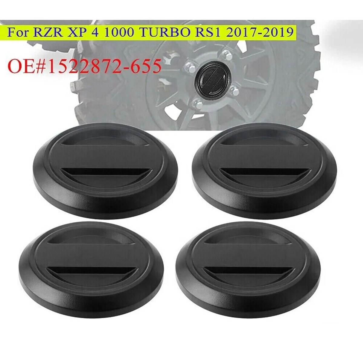 

4Pcs Wheel Tire Rim Hub Center Cap Cover 1522872-655 for Polaris 2017+ RZR XP XP4 RS1 1000 Turbo / Center